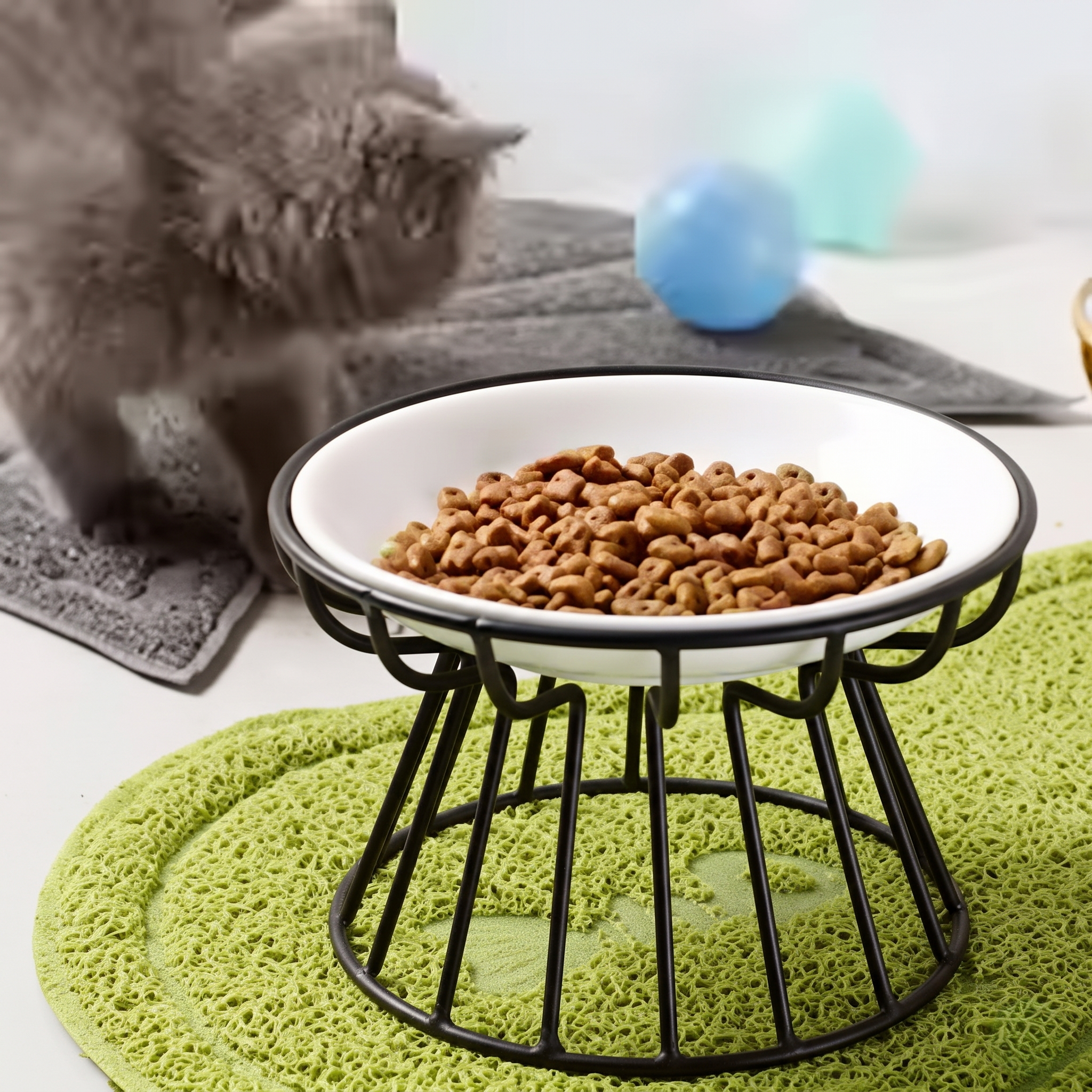 Pet Ceramic Bowl Nordic High Footed Ceramic Cat Food Bowl Snack Can Plate Anti Overturning Kitten Puppy Food Water Feeding Bowl