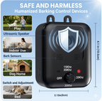 30kHz Frequency Dog Repeller Portable Ultrasonic Indoor Placement Outdoor Hanging Rechargeable Battery Long Battery Life