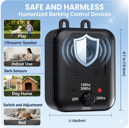 30kHz Frequency Dog Repeller Portable Ultrasonic Indoor Placement Outdoor Hanging Rechargeable Battery Long Battery Life