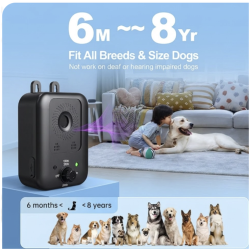 30kHz Frequency Dog Repeller Portable Ultrasonic Indoor Placement Outdoor Hanging Rechargeable Battery Long Battery Life